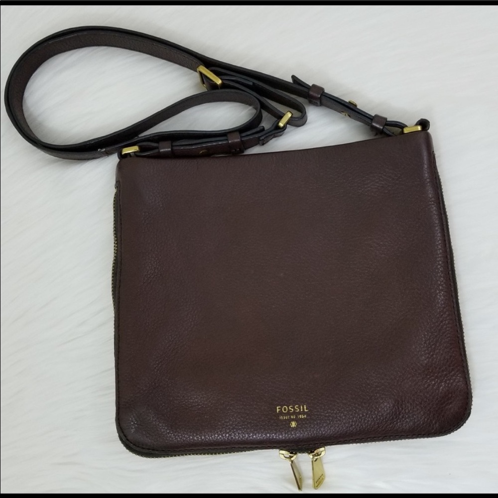 Fossil leather crossbody